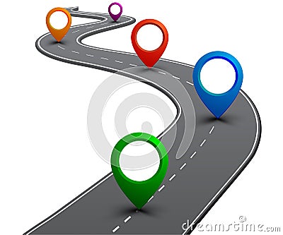 Road with GPS navigation. Car road, street, highway roadmap infographics â€“ vector Vector Illustration
